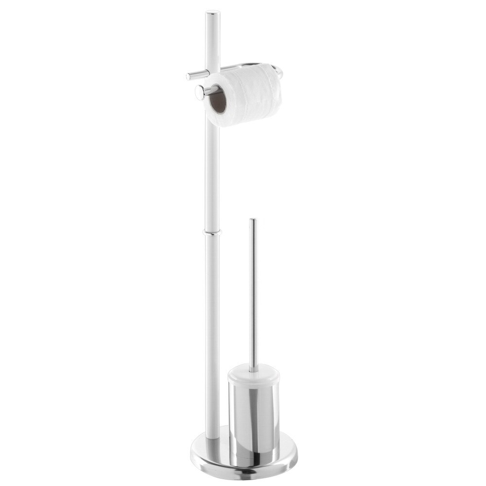 Suport hartie igienica si perie wc, crom, h 78cm